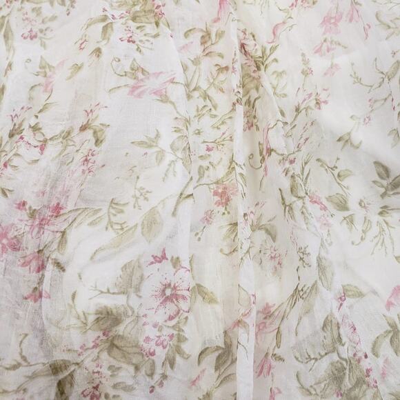 Carla Conti‎ 100% Silk Ivory Sheer Floral Flowy Feminine Top Size Small Italy - Picture 5 of 9